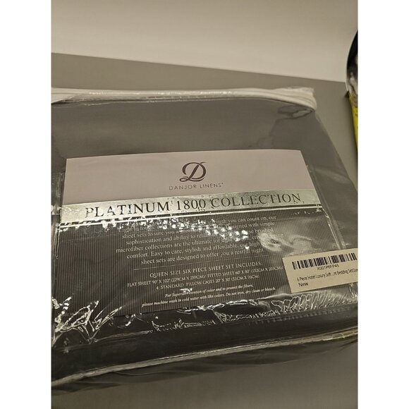 Danjor Linens Platinum 1800 Queen Size Six Piece Bedding Set Gray New - Picture 4 of 5